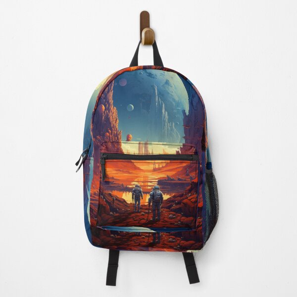 Item preview, Alien Horizon - Astronaut Duo's Approach to Extraterrestrial City  designed and sold by kawaiidoodlesuk.