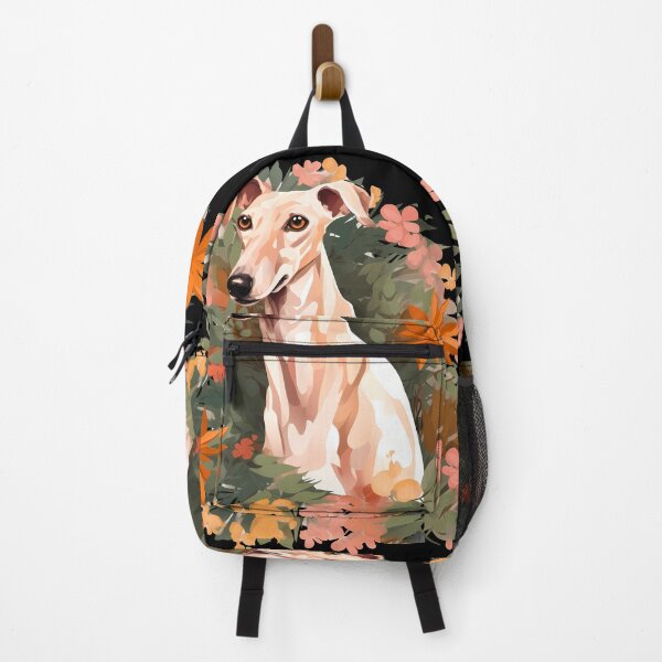 Item preview, Detailed Galgo Dog Illustration, Spanish Greyhound Surrounded By Flowers, Floral Artwork designed and sold by NBSStore.