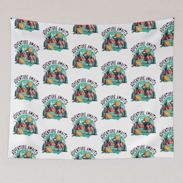 Item preview, Trendy Adventure Awaits Travel Camping Vintage designed and sold by EmiAndMike.