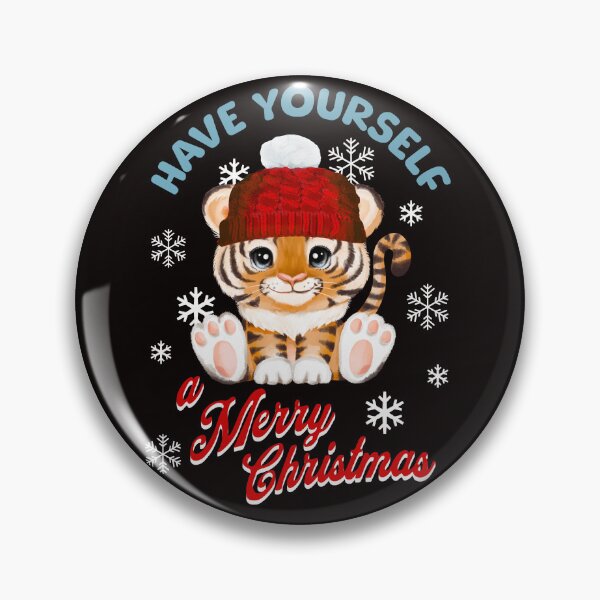 Item preview, Have Yourself a Merry Christmas Tiger designed and sold by TigerRoseStudio.