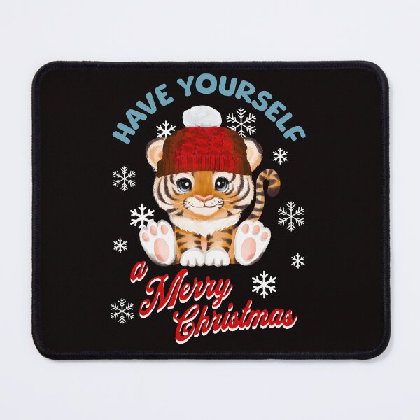 Item preview, Have Yourself a Merry Christmas Tiger designed and sold by TigerRoseStudio.