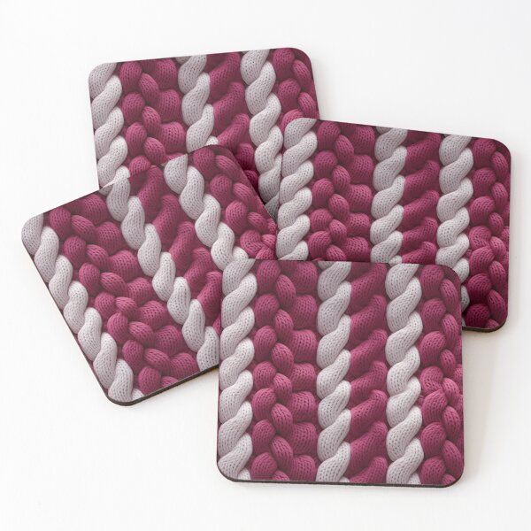 Item preview, Cozy Knitted Pattern - Crimson & Cream Interlace designed and sold by Pati-Design.