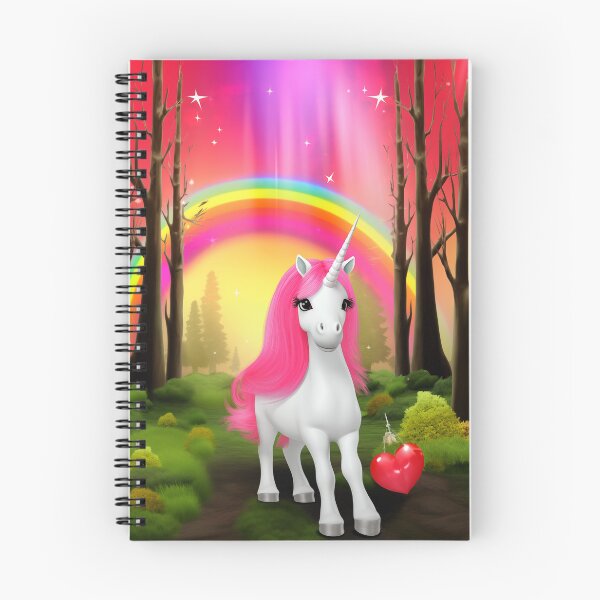 Item preview, A white unicorn and a heart, rainbow in the background. designed and sold by czintos.