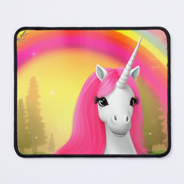 Item preview, A white unicorn and a heart, rainbow in the background. designed and sold by czintos.