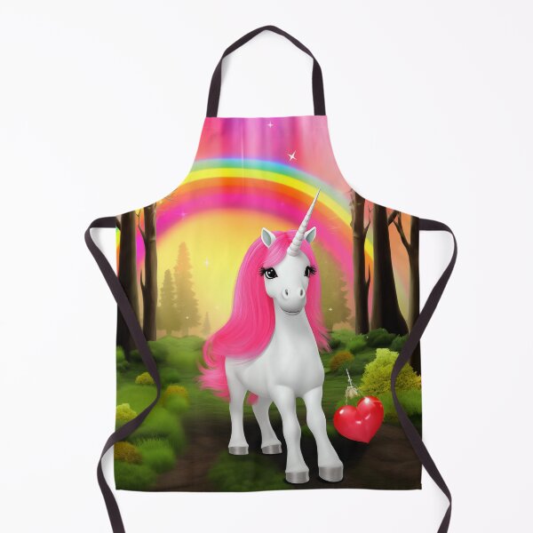 Item preview, A white unicorn and a heart, rainbow in the background. designed and sold by czintos.