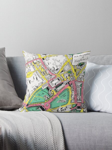 Map of the Coronation Route. London. 1937 Throw Pillow