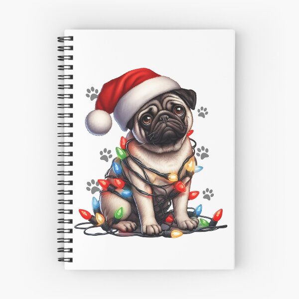 Item preview, Dog Christmas Pug Wrapped with Christmas Lights on Christmas eve 2024 designed and sold by BotunPeony.