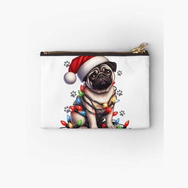Item preview, Dog Christmas Pug Wrapped with Christmas Lights on Christmas eve 2024 designed and sold by BotunPeony.