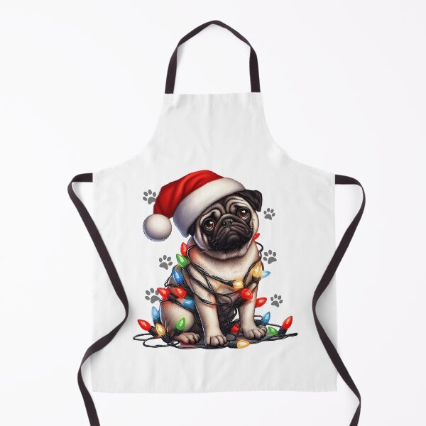 Item preview, Dog Christmas Pug Wrapped with Christmas Lights on Christmas eve 2024 designed and sold by BotunPeony.