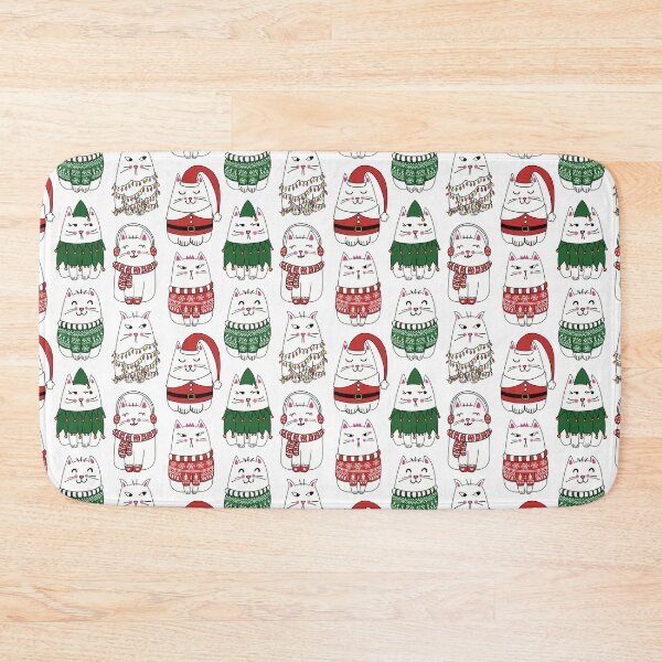 Item preview, Funny Xmas Cat Seamless Pattern designed and sold by JinJinYoon.