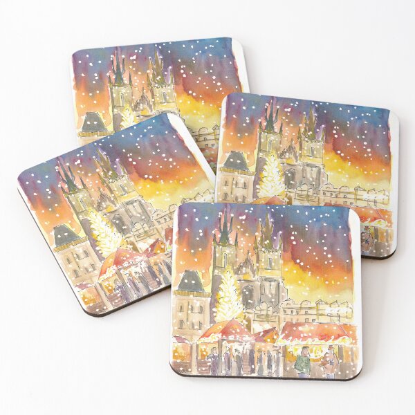 Item preview, Prague Old Town Square Winter and Christmas Market by Night designed and sold by artshop77.