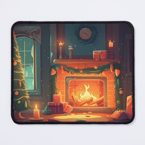 Item preview, Festive Living Room Soy Candle - Cozy Christmas Fireplace Delight designed and sold by PandaTShirtShop.