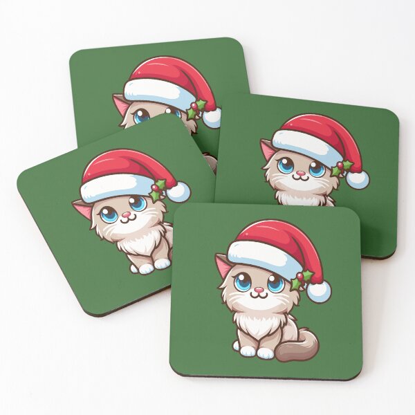 Item preview, Birman Cat Wearing Santa Hat Merry Christmas designed and sold by Maljonic.