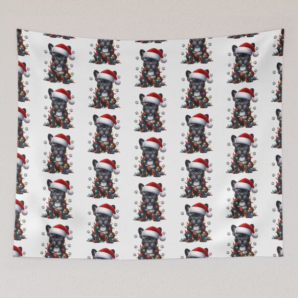 Item preview, Dog Christmas French Bulldog Wrapped with Christmas Lights on Christmas eve 2024 designed and sold by BotunPeony.
