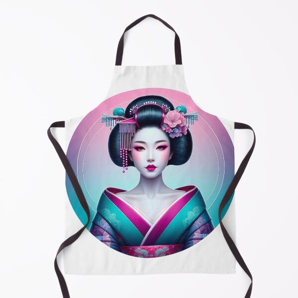 Item preview, A geisha in shades of pink and blue designed and sold by CollorTrend.