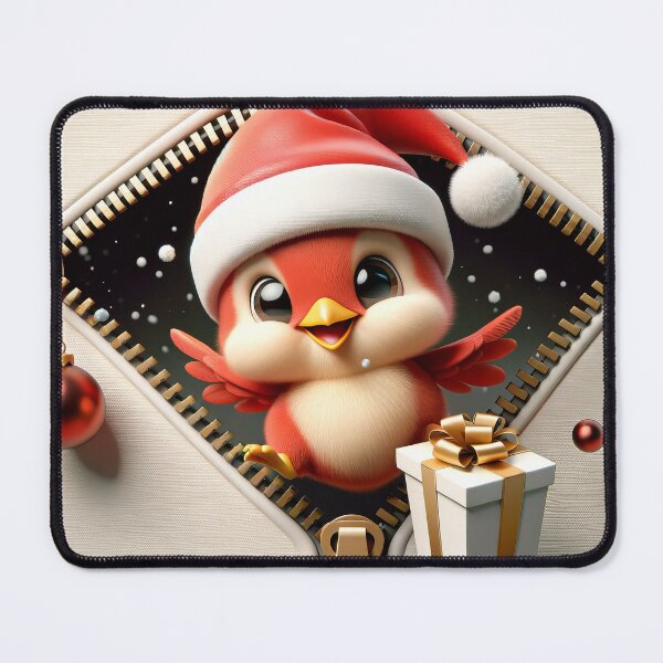 Item preview, Cute Unzipped Breakthrough Christmas Bird Mouse Pad designed and sold by AkomaGifts.