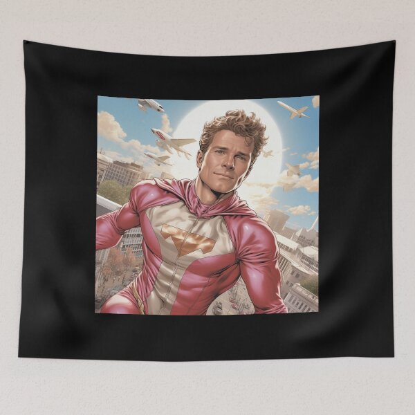 Item preview, Skybound Sentinel - Pink Guardian of the City Art Print designed and sold by SmartDesignByBB.
