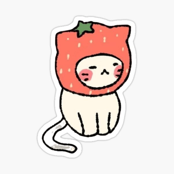 Item preview, Cute strawberry cat designed and sold by PandoraStars.