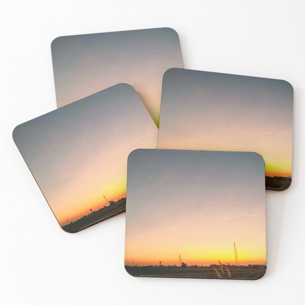 Item preview, Fields Aglow: Sunset's Golden Embrace with City Lights designed and sold by EnjoYarty.