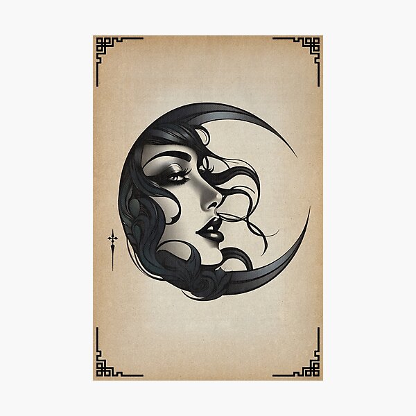 Item preview, Neo-Traditional Lady Moon designed and sold by Ulfenborg.