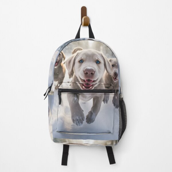 Item preview, Grey Silver Labrador Retriever Puppies Playing In The Snow Photography designed and sold by NBSStore.