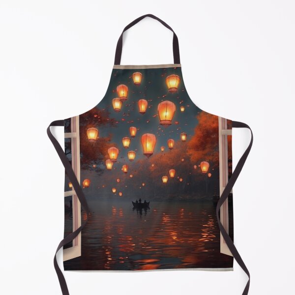 Item preview, Lanterns and boat in lake designed and sold by zand-n-zive.