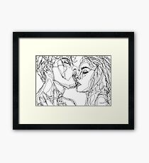 kiss more often (B & W) Framed Print