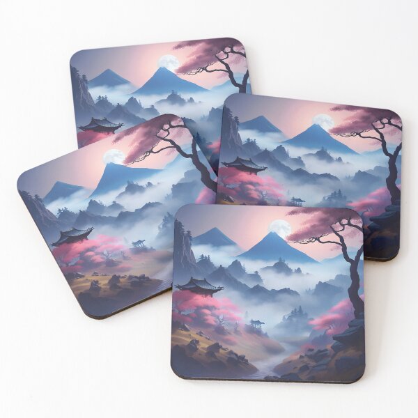 Item preview, Full moon rising behind a mountain designed and sold by EminenceCrafts.