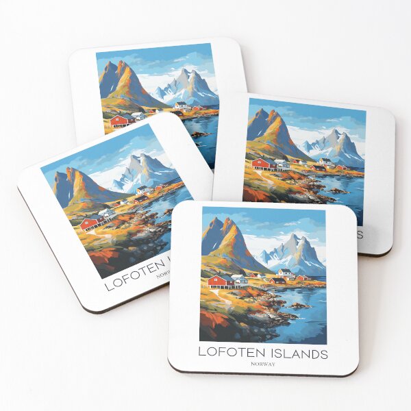 Item preview, A Pop Art Travel Print of the Lofoten Islands - Norway designed and sold by StudioRedKoala.