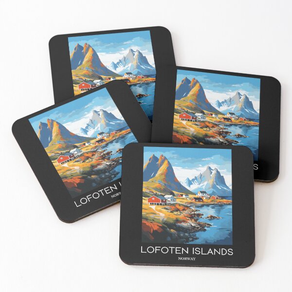 Item preview, A Pop Art Travel Print of the Lofoten Islands - Norway designed and sold by StudioRedKoala.