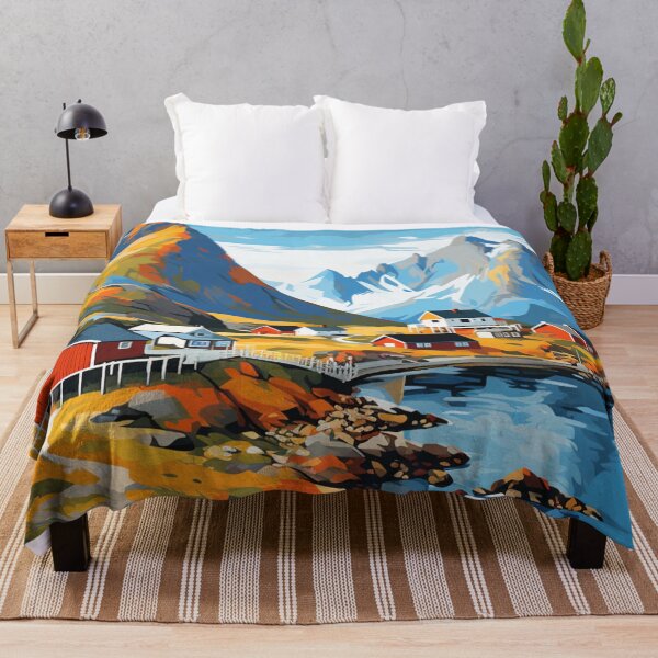 Item preview, A Pop Art Travel Print of the Lofoten Islands - Norway designed and sold by StudioRedKoala.