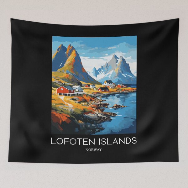 Item preview, A Pop Art Travel Print of the Lofoten Islands - Norway designed and sold by StudioRedKoala.