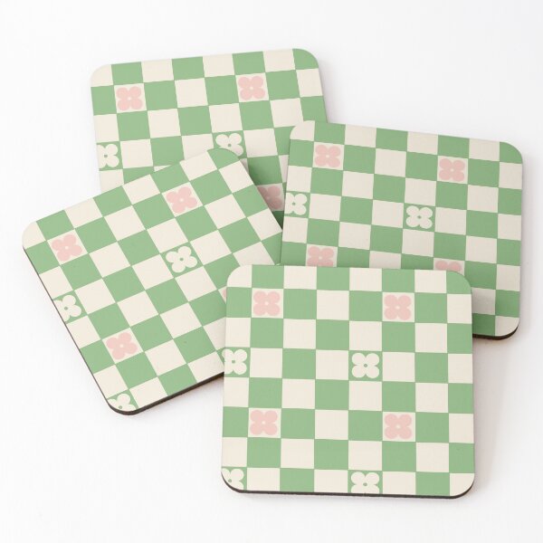 Item preview, Checkerboard Pink, Cream, and Green Daisy Half designed and sold by Owlhana.