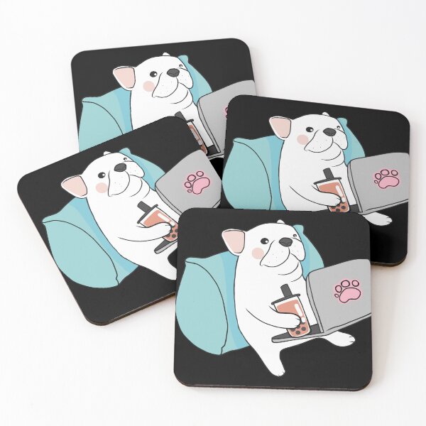 Item preview, dog drinking boba tea designed and sold by itswallcraft.