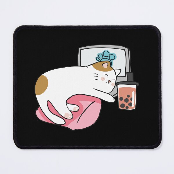 Item preview, cat drinking boba tea designed and sold by itswallcraft.