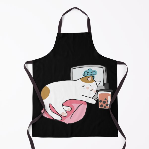 Item preview, cat drinking boba tea designed and sold by itswallcraft.