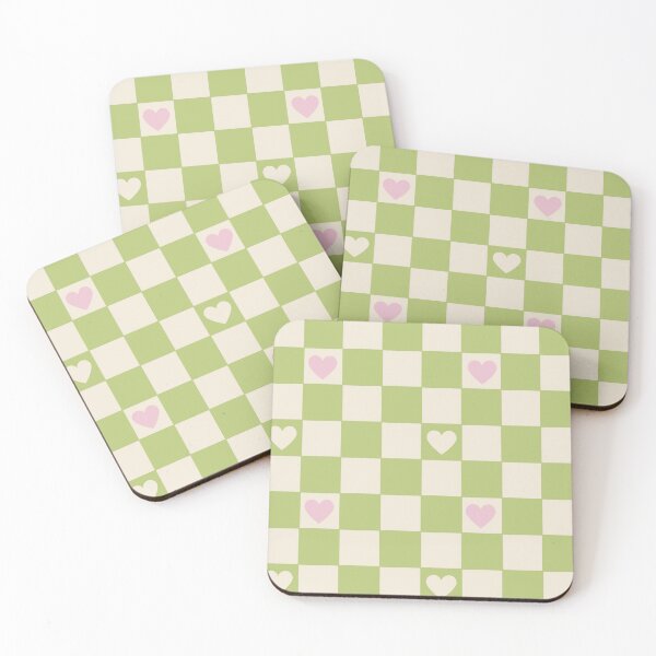 Item preview, Checkerboard Pink and Green Heart Half Mitsuri Inspired designed and sold by Owlhana.