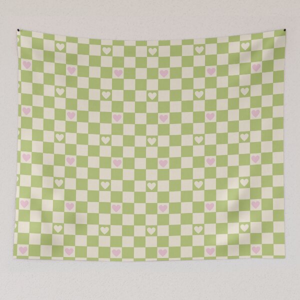 Item preview, Checkerboard Pink and Green Heart Half Mitsuri Inspired designed and sold by Owlhana.