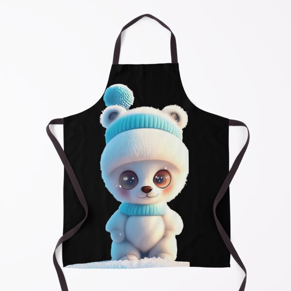 Item preview, Adorable Whimsy:White Fairy Bear in a Cozy Cyan Hat designed and sold by GranitTR.