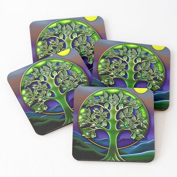 Item preview, Stained Glass Tree in the Moonlight designed and sold by DreamyEscapism.