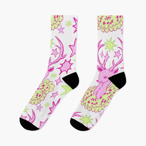 Item preview, Cute Retro Deer with Antlers, Pink and Green designed and sold by Daydreamer Alley.