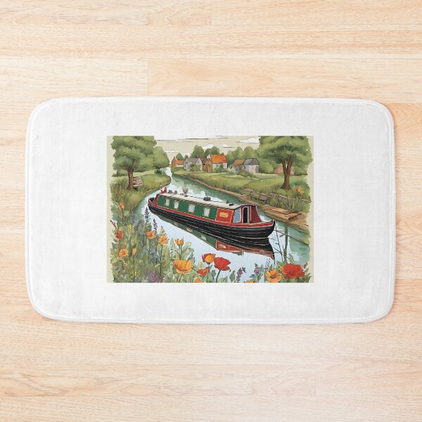 Item preview, Narrowboat just left  a canal-side village designed and sold by canal-arts.