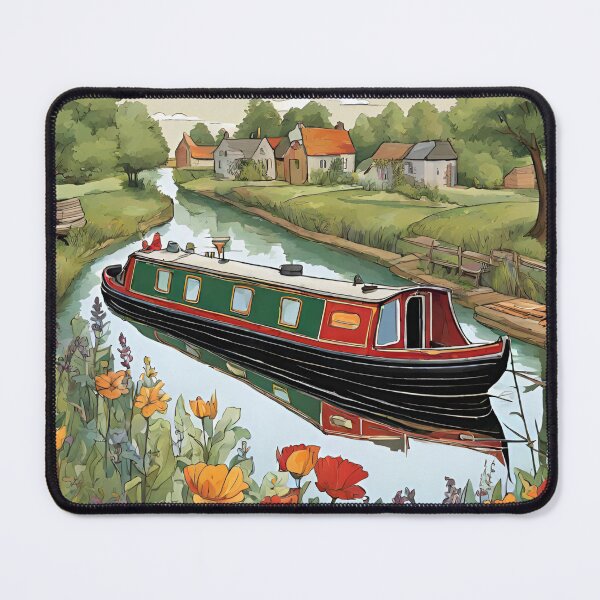 Item preview, Narrowboat just left  a canal-side village designed and sold by canal-arts.