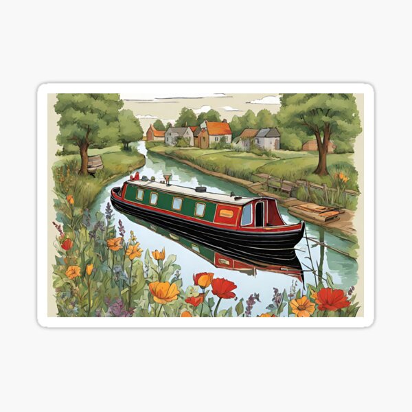 Canal Boat Pictures Stickers for Sale