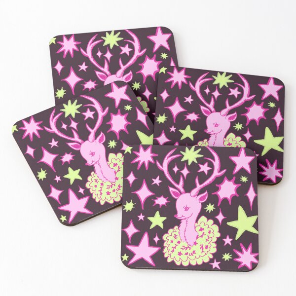 Item preview, Retro Deer, Pink Green Black designed and sold by Daydreamer Alley.