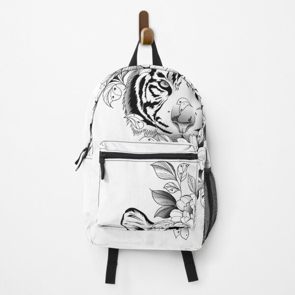 Item preview, tiger with peonies designed and sold by Surreal Ilustra.