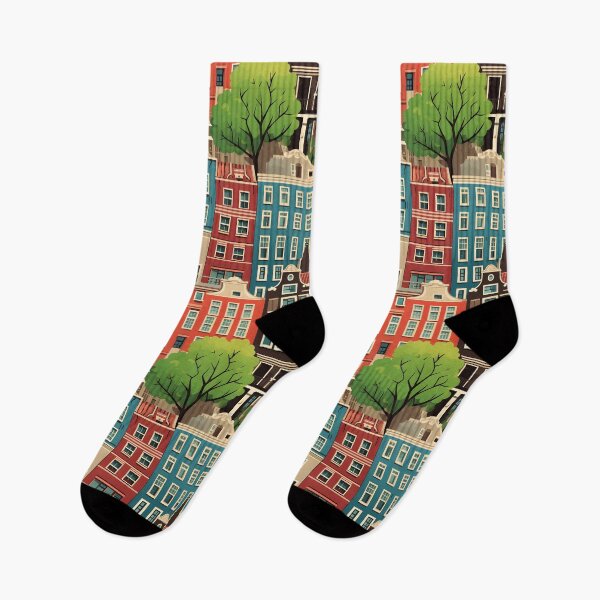 Item preview, Cute Houses Retro City Pattern designed and sold by SecretDicer.