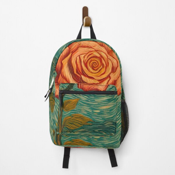Item preview, Van Gogh Style Rose - Pink Rose Blue Background - Transparent Background designed and sold by Star-Fragment.
