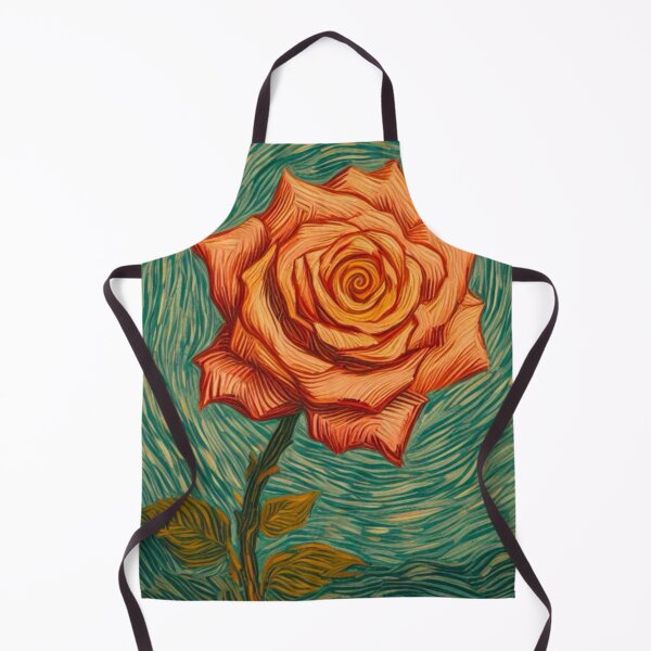 Item preview, Van Gogh Style Rose - Pink Rose Blue Background - Transparent Background designed and sold by Star-Fragment.