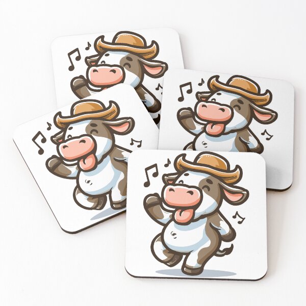 Item preview, A happy dancing cow wearing a cowboy hat designed and sold by Artifines.